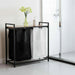 Atlee Metal Frame Laundry Hamper 75.5X33X73Cm - Black/White Pan Home