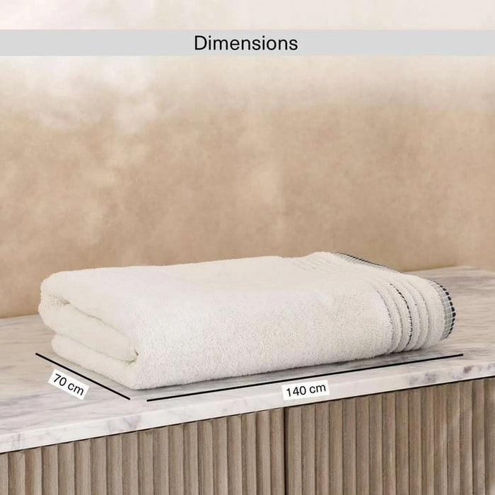 Austin Border 700Gsm Bath Towel 70X140Cm- White