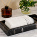 Austin Border 700Gsm  Fingertip Towel 30X30Cm- White Pan Home