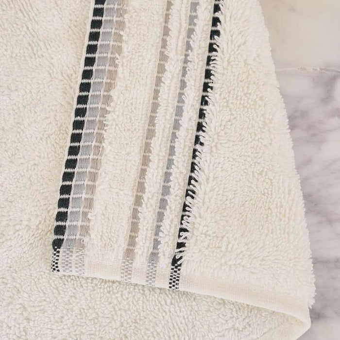 Austin Border 700Gsm  Fingertip Towel 30X30Cm- White Pan Home