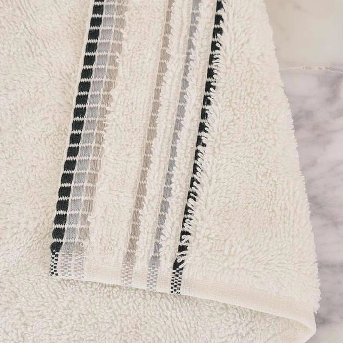 Austin Border 700Gsm  Fingertip Towel 30X30Cm- White Pan Home