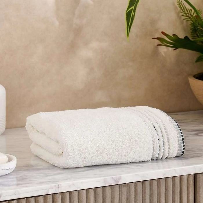 Austin Border 700Gsm  Hand Towel 50X90Cm- White