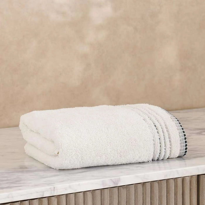 Austin Border 700Gsm  Hand Towel 50X90Cm- White