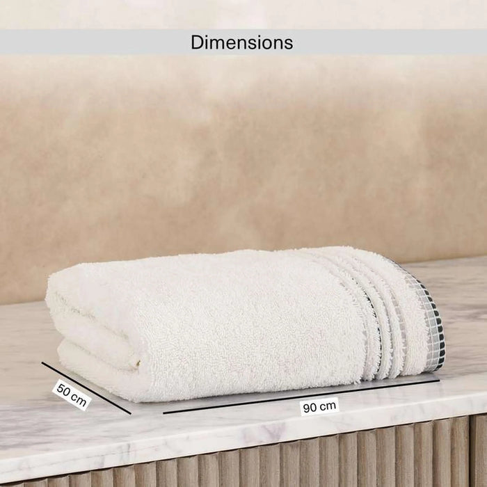 Austin Border 700Gsm  Hand Towel 50X90Cm- White