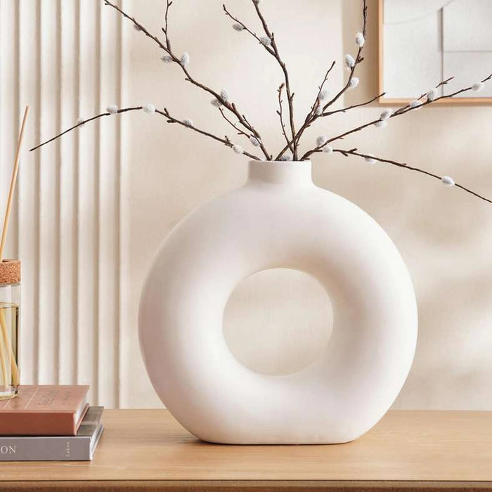 Austin Ceramic Donut Vase 30X10X30cm - White