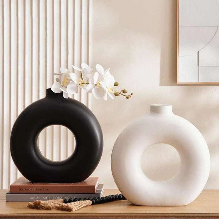 Austin Ceramic Donut Vase 30X10X30cm - White