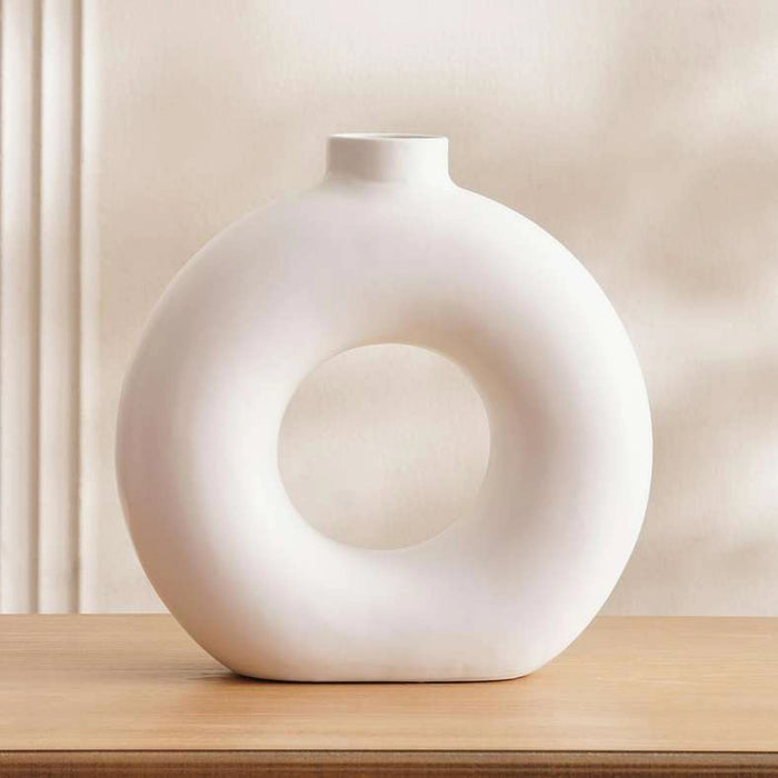 Austin Ceramic Donut Vase 30X10X30cm - White