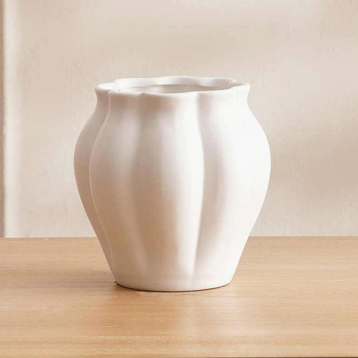 Austin Ceramic Lotus Vase - White