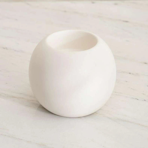 Austin Ceramic Round Taper Candle Holder Dia8.9cm - White Pan Home