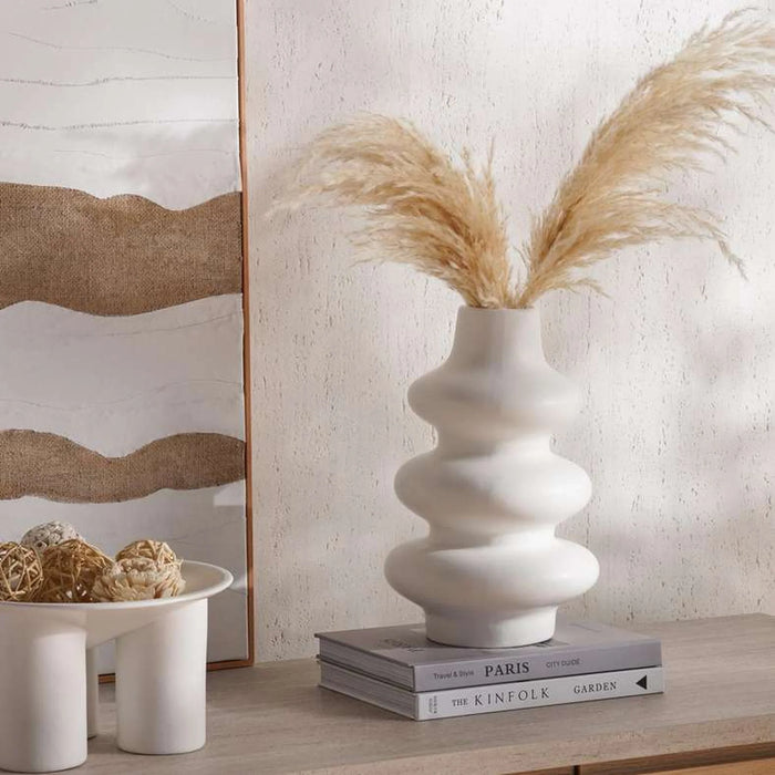 Austin Ceramic Vase 20.32X20.32X30.5Cm - White