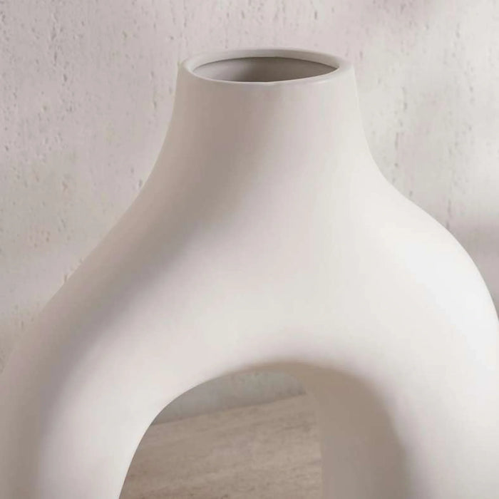 Austin Irregular Shape Ceramic Vase 30.5X10.2X30.5Cm - White