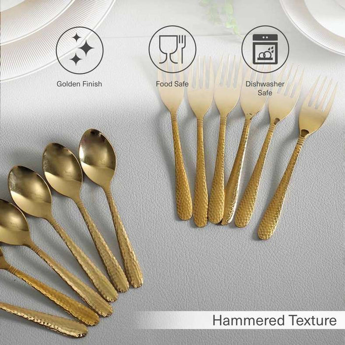 Avelot 12Pcs Cutlery Set Gold Pan Home