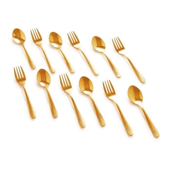 Avelot 12Pcs Cutlery Set Gold Pan Home