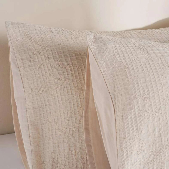 Avenue Cotton Waffle  2-Piece Pillow Cover Set 50X75Cm - Cream