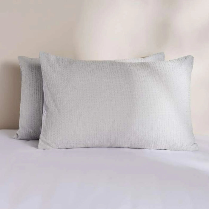 Avenue Cotton Waffle 2-Piece Pillow Cover Set 50X75Cm - Silver Grey