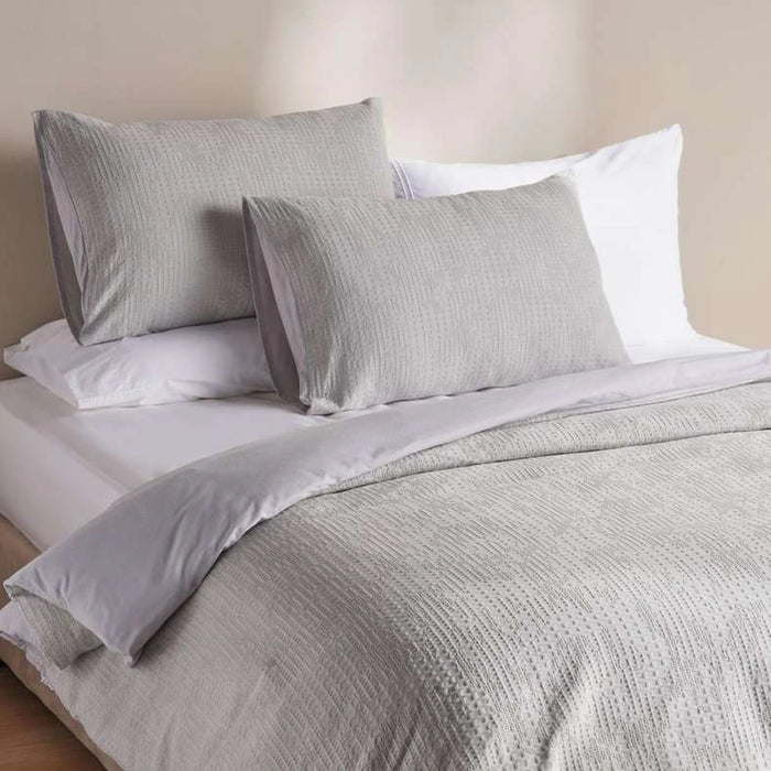 Avenue Cotton Waffle  3-Piece King Duvet Cover Set 230X220Cm- Silver Grey