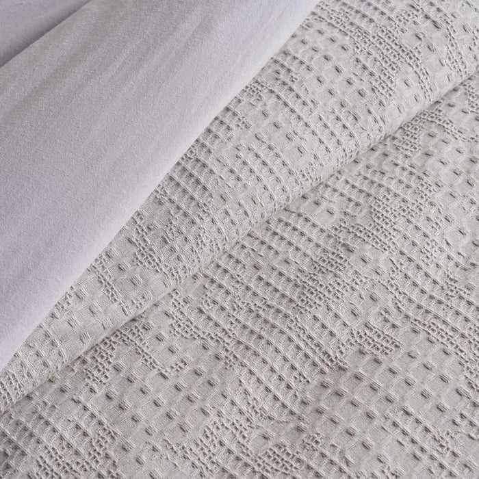 Avenue Cotton Waffle  3-Piece Queen Duvet Cover Set 200X200Cm - Silver Grey