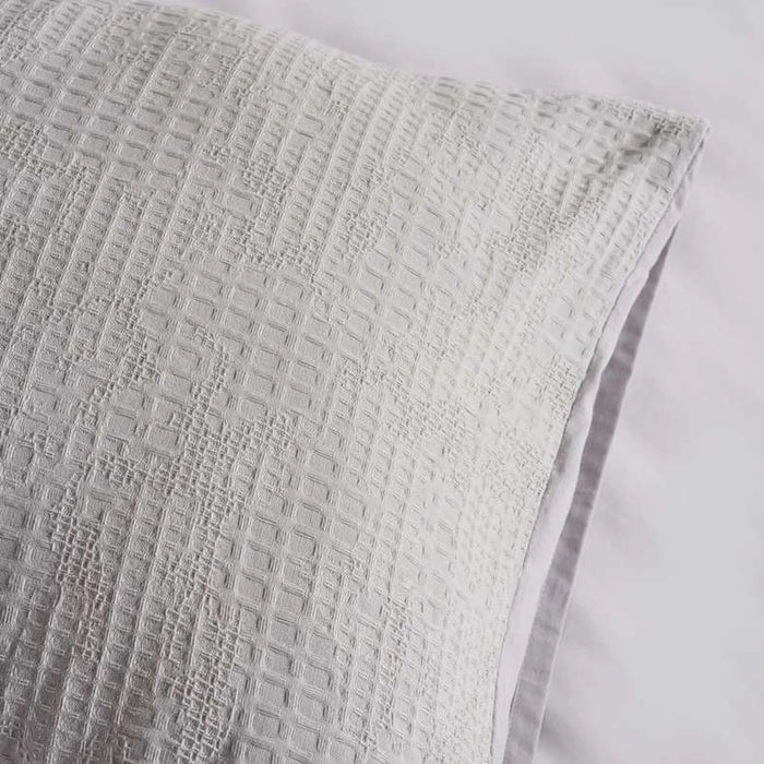 Avenue Cotton Waffle  3-Piece Queen Duvet Cover Set 200X200Cm - Silver Grey
