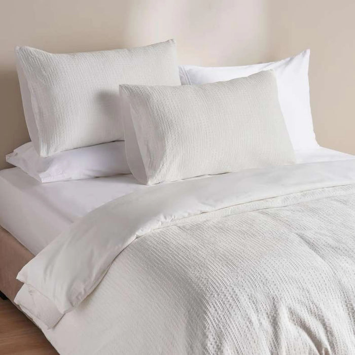 Avenue Cotton Waffle  3-Piece Queen Duvet Cover Set 200X200Cm - White