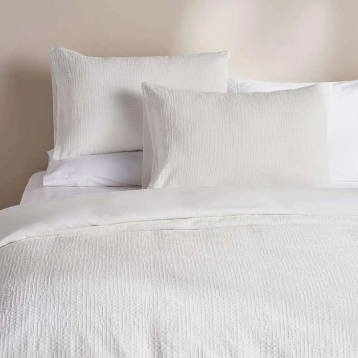 Avenue Cotton Waffle  3-Piece Queen Duvet Cover Set 200X200Cm - White