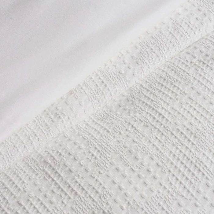 Avenue Cotton Waffle  3-Piece Queen Duvet Cover Set 200X200Cm - White