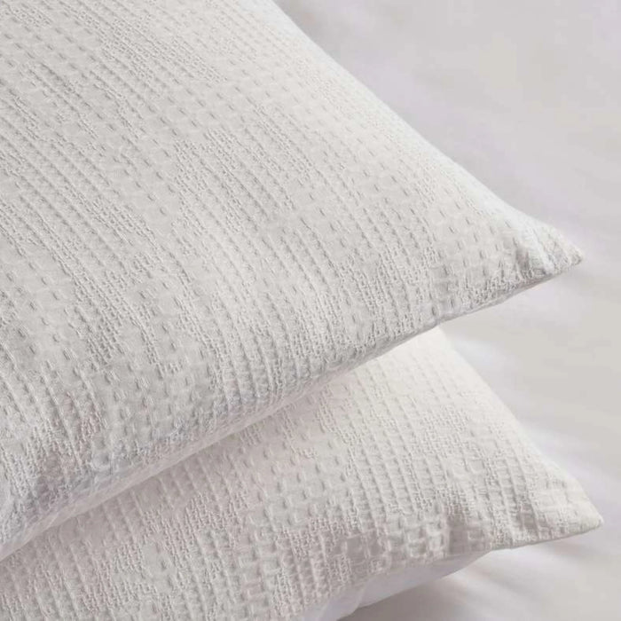 Avenue Cotton Waffle  3-Piece Queen Duvet Cover Set 200X200Cm - White