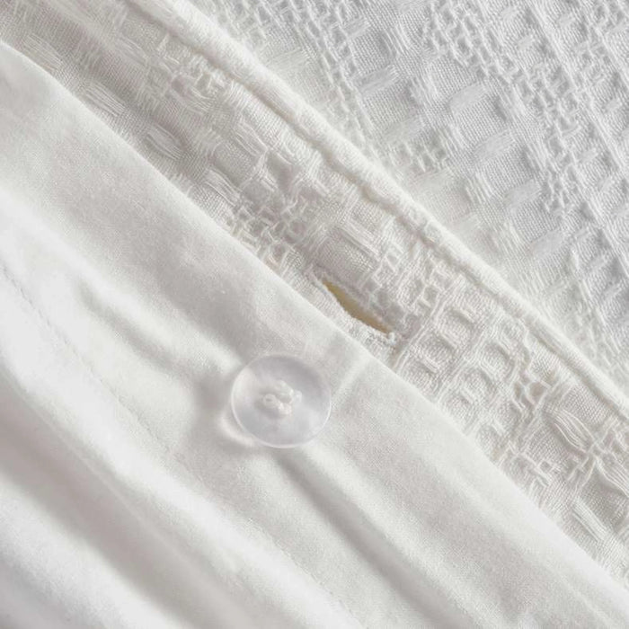 Avenue Cotton Waffle  3-Piece Queen Duvet Cover Set 200X200Cm - White
