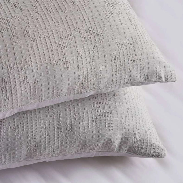 Avenue Cotton Waffle  3-Piece Super King Duvet Cover Set 260X220Cm- Silver Grey