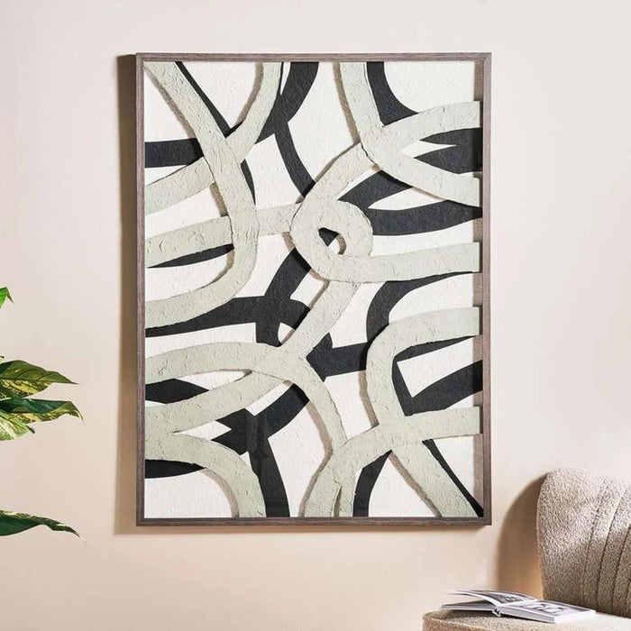 Avenue Glass Framed Handmade Wall Art 90X120Cm - Black