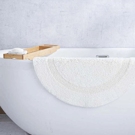 Avenue Tufted Reversible Round Bathmat Dia70Cm - Cream Pan Home