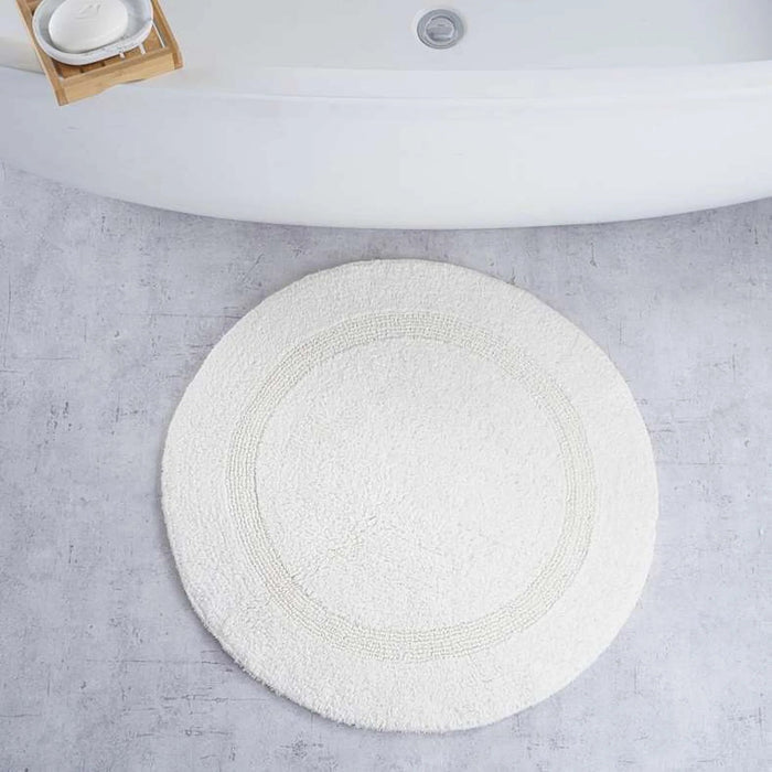 Avenue Tufted Reversible Round Bathmat Dia70Cm - Cream Pan Home