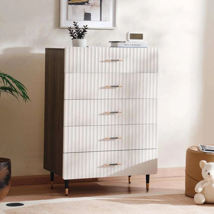 Aversa Chest Of 5 Drawer - White