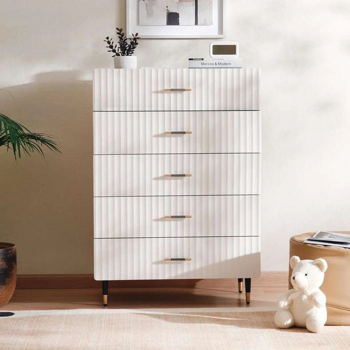 Aversa Chest Of 5 Drawer - White