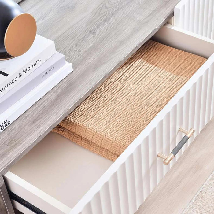 Aversa Dresser With 6 Drawer And Mirror - White Pan Home