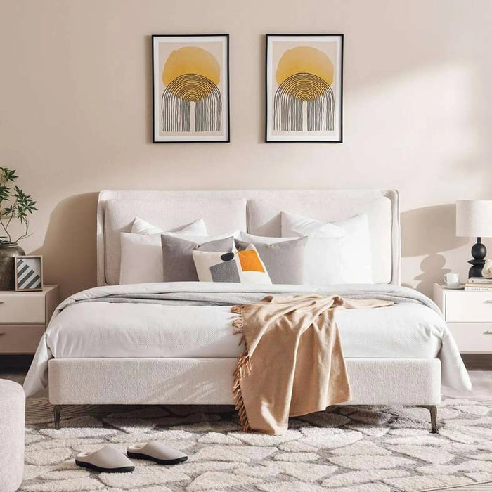 Aversa King Bed 180X200 Cm - Off White Pan Home