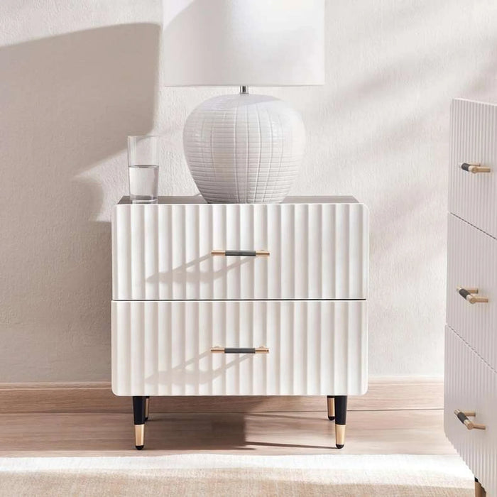 Aversa Nightstand With 2 Drawer - White