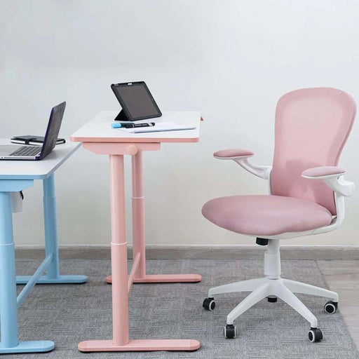 Aveza Office Medium Back Chair Mesh And Fabric-Pink Pan Home