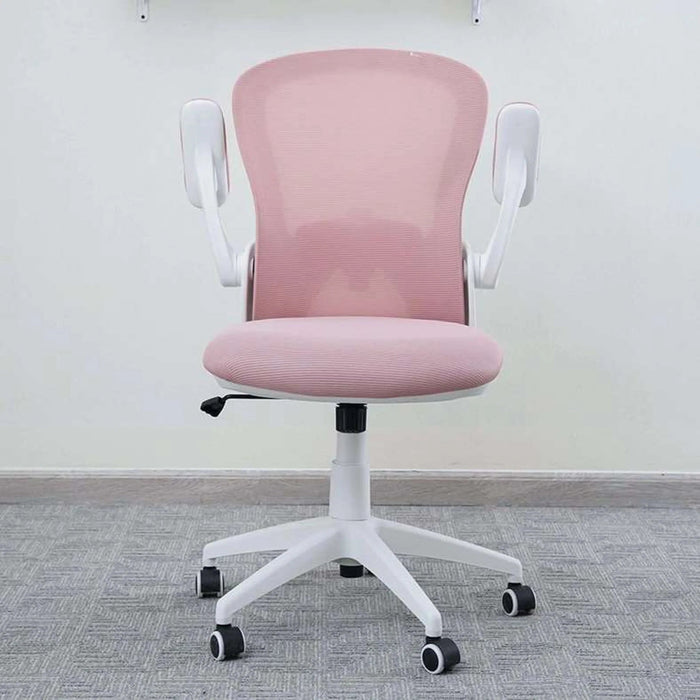 Aveza Office Medium Back Chair Mesh And Fabric-Pink Pan Home