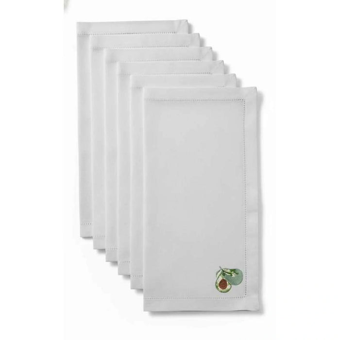 Avocado  Embroidered 6 Piece Napkin Set 45X45Cm - Green