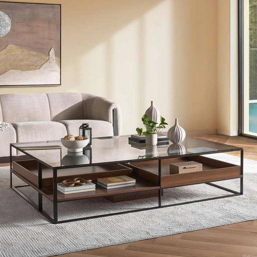 Awani Coffee Table With Storage - Black Brown Pan Home