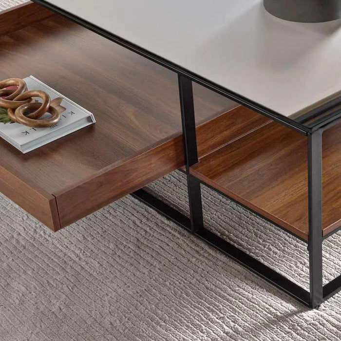 Awani Coffee Table With Storage - Black Brown Pan Home