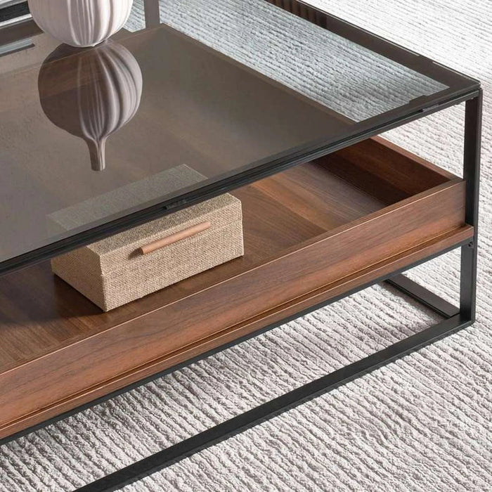 Awani Coffee Table With Storage - Black Brown Pan Home