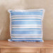 Axis Stripe Printed Water Repellant Lace Trimmed Outdoor Filled Cushion 45X45Cm - Blue Pan Home