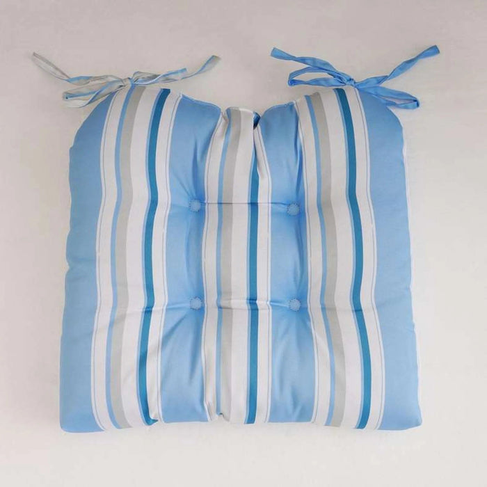 Axis Stripe Printed Water Repellant Outdoor Filled Chair Pad 40X40X5Cm - Blue Pan Home