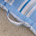 Axis Stripe Printed Water Repellant Outdoor Filled Floor Cushion 55X55X7.5Cm - Blue Pan Home