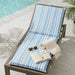Axis Stripe Printed Water Repellant Outdoor Sun Lounging Seat Pad 55X182X5Cm - Blue Pan Home