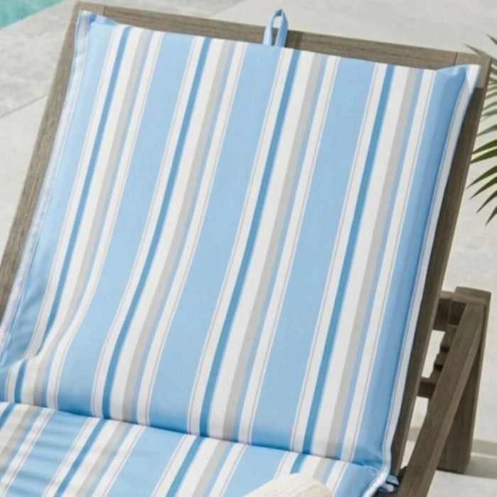 Axis Stripe Printed Water Repellant Outdoor Sun Lounging Seat Pad 55X182X5Cm - Blue Pan Home