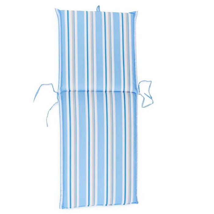 Axis Stripe Printed Water Repellant Outdoor Sun Lounging Seat Pad 55X182X5Cm - Blue Pan Home