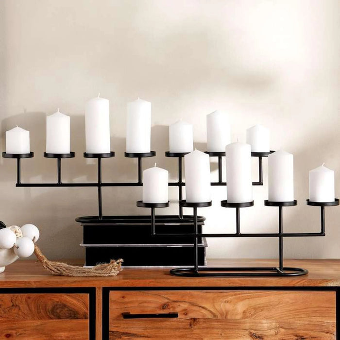 Axon Metal 5 Pillar Candle Holder 40X12X17Cm - Black