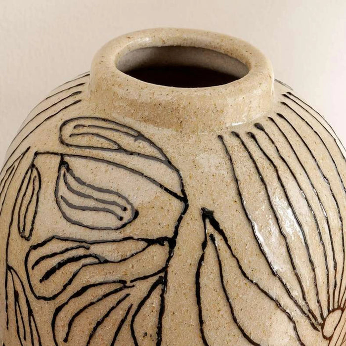 Aya Stoneware Decor Vase 20.5X20.5X32Cm - Brown